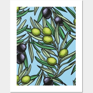 Olives - Mediterranean pattern Posters and Art